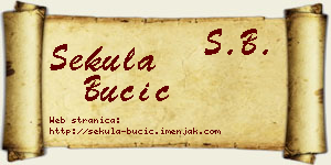 Sekula Bučić vizit kartica